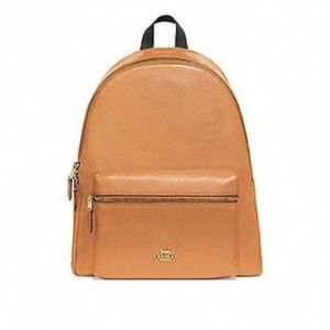Coach Leather Camel Book Bag.